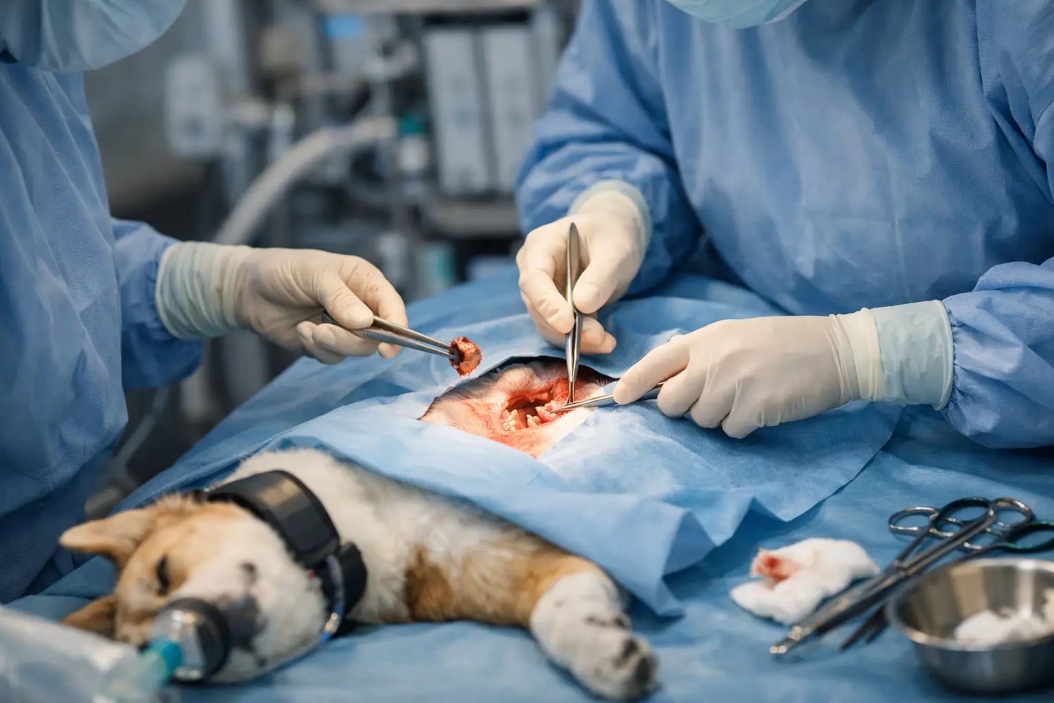 Tierarztkosten Operationen: Hund wird in der Tierklinik operiert