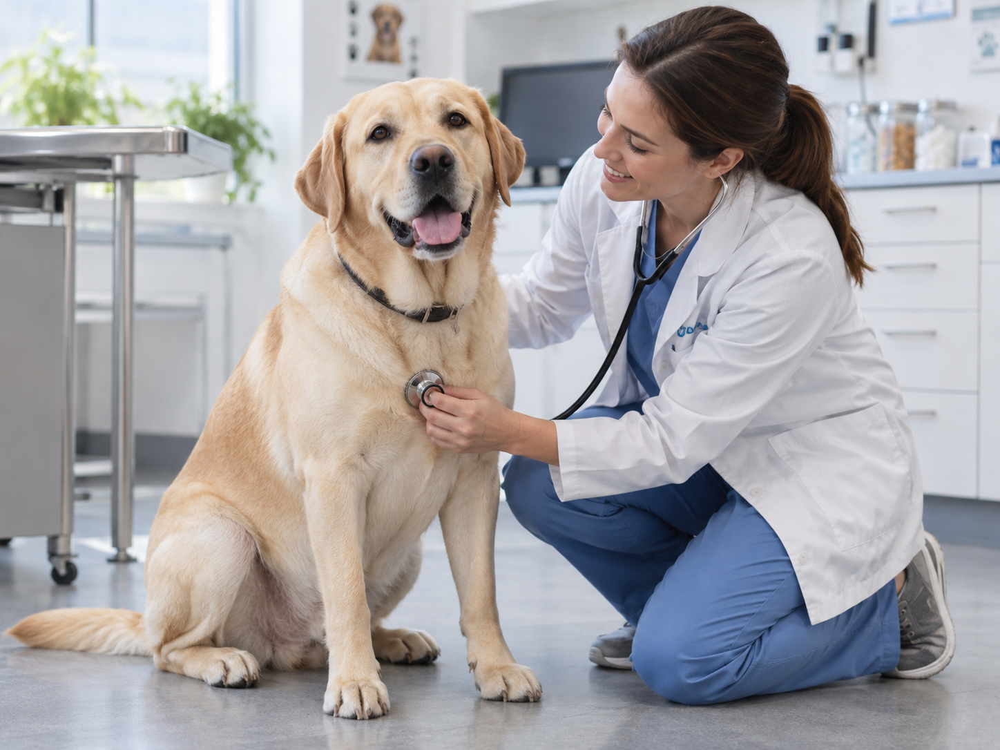 Tierärztliche Untersuchung während eines Gesundheitschecks