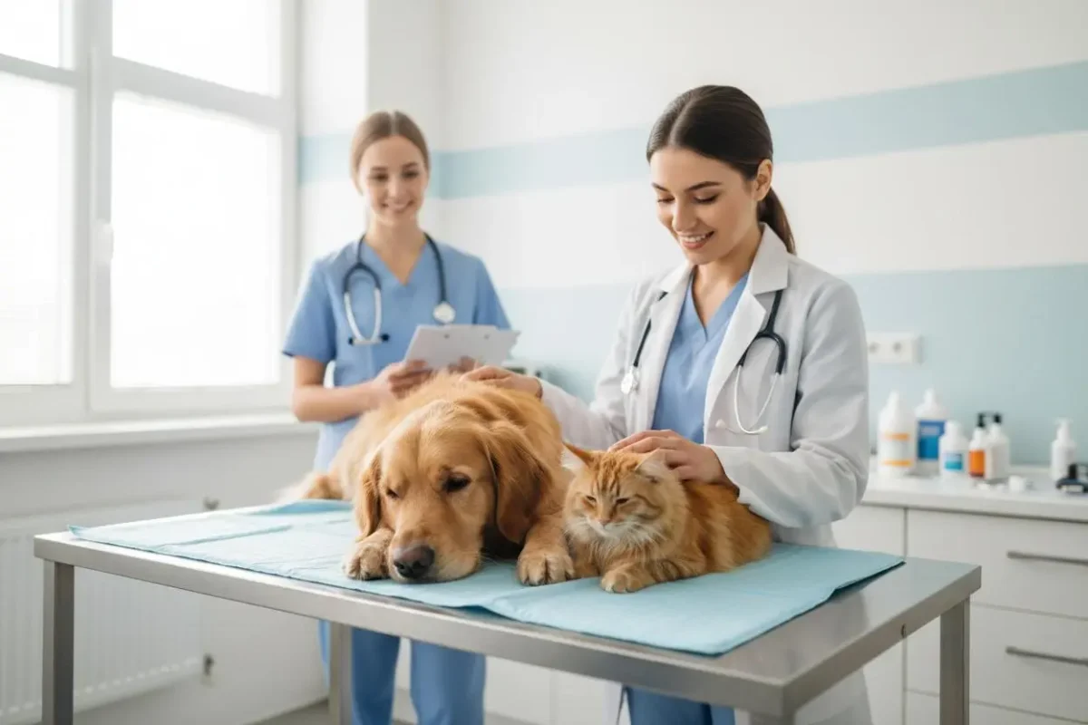 Ratgeber für Hunde- und Katzenhalter Tierärztinnen untersuchen Hund und Katze – PAWMIO Ratgeber