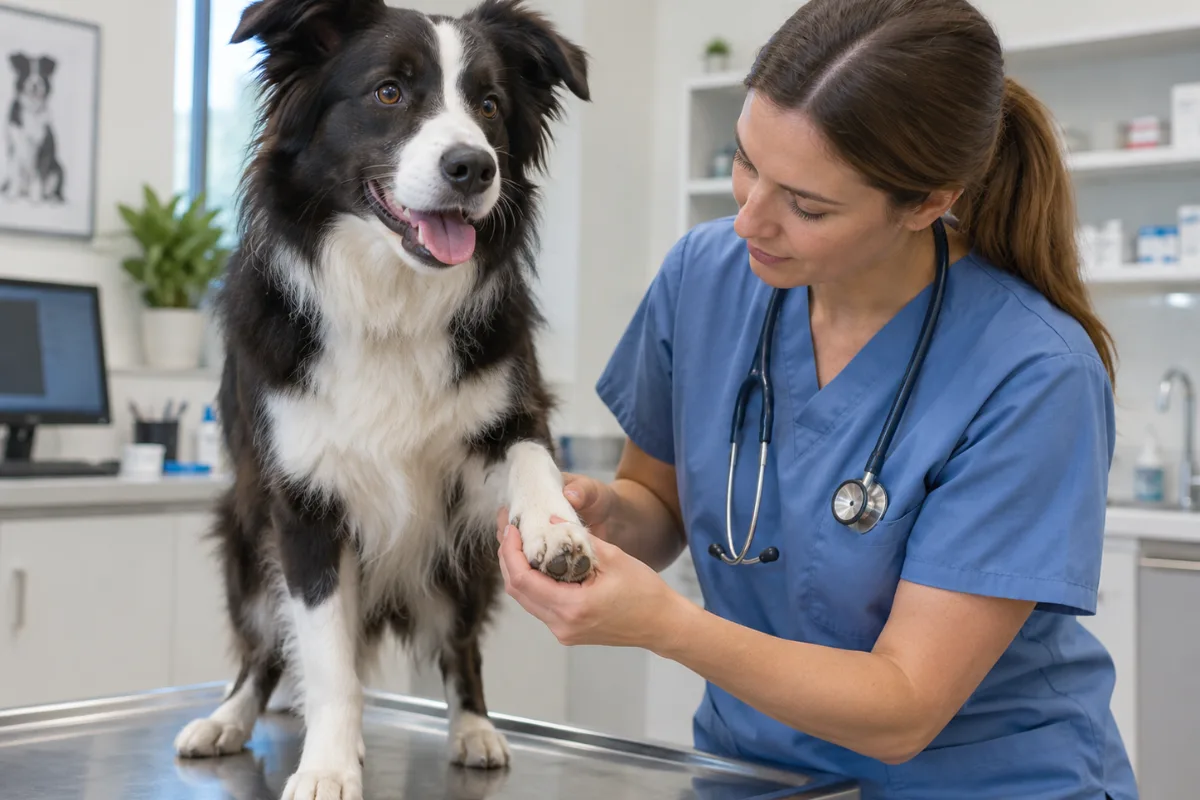 Tierarzt Ratenzahlung Tierärztin untersucht einen Hund in der Praxis